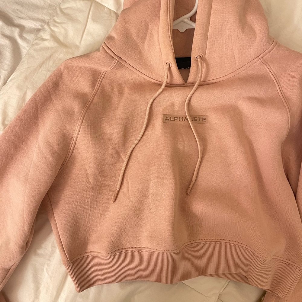 Alphalete pink cropped hoodie